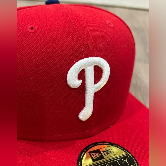 Phillies P 59FIFTY 7 1/8 Official MLB Like New New Era Structured Fitted Hat Cap - Picture 4 of 11